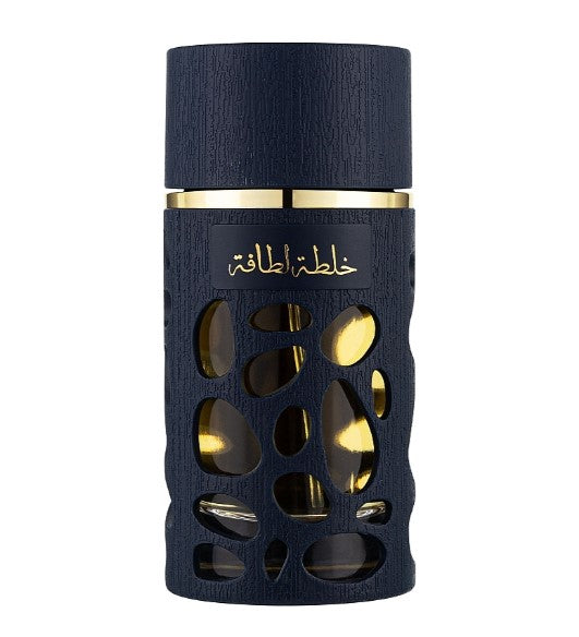 Perfume Lattafa en frasco elegante negro con detalles dorados, ideal para ocasiones especiales